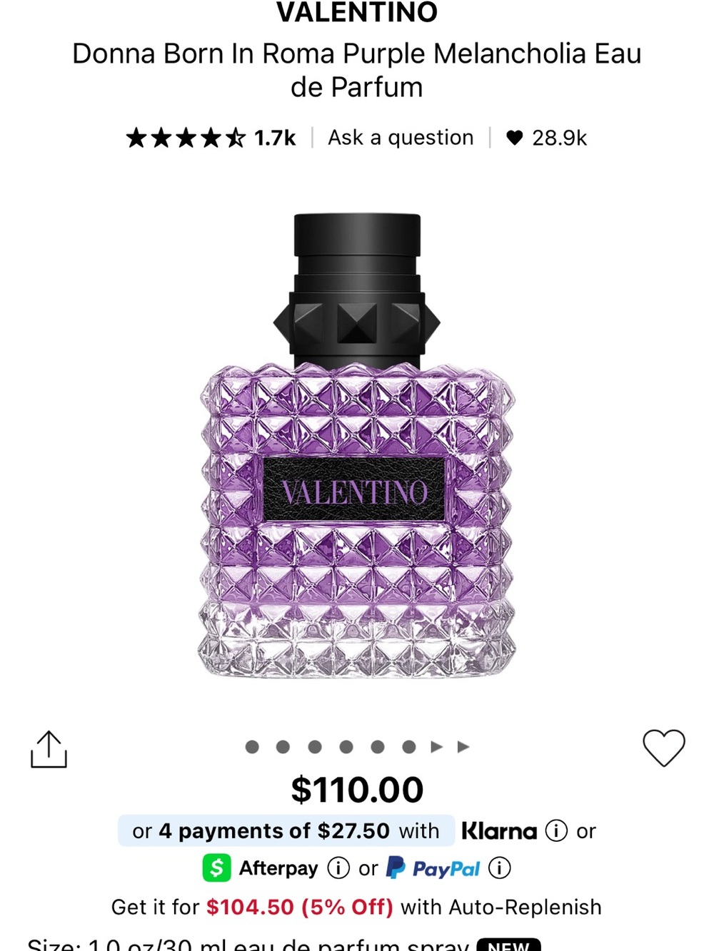 Valentino Donna Born In Roma Purple Melancholia Eau de Parfum - Purple Bottle